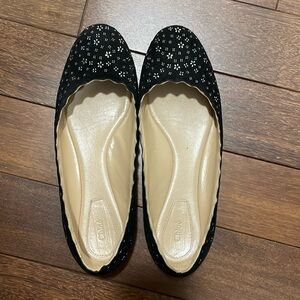 Chloe Lauren suede floral flats size 37